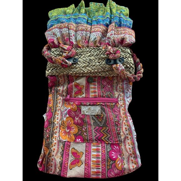 Cappelli Straworld Straw Tote Bag Multi-Color Beach Summer Boho Festival - Picture 7 of 9